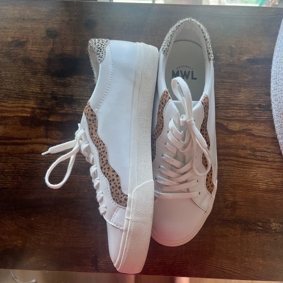 Madewell sidewalk Low-top sneaker in leather & Calf Hair Wave edition - Picture 4 of 14